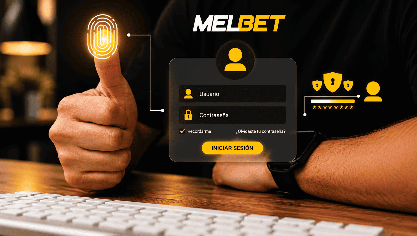 Formulario de acceso y verificación de identidad en MelBet México